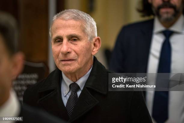Dr. Anthony Fauci, the former head of the National Institute of Allergy and Infectious Diseases, arrives at the U.S Capitol for the first of two days...