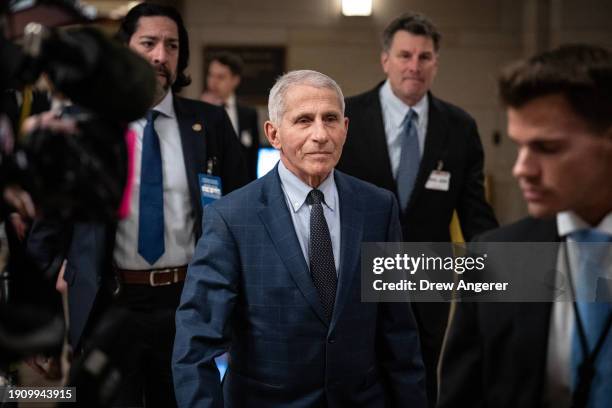 Dr. Anthony Fauci, former director of the National Institute of Allergy and Infectious Diseases , arrives for a closed-door interview with the House...