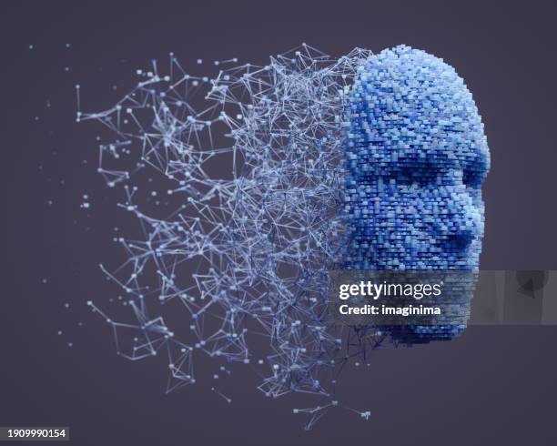 deep learning, artificial intelligence background - fake man stockfoto's en -beelden