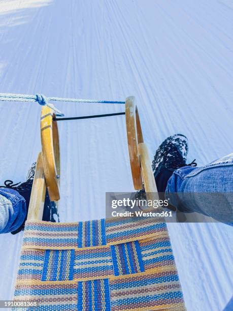 Man Riding Sled Wooden Snow Sled Photos and Premium High Res Pictures - Getty Images