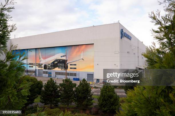 The Boeing Co. Manufacturing facility in Renton, Washington, US, on Sunday, Jan. 7, 2024. Shares of Boeing fell 7.9% in premarket US trading on...