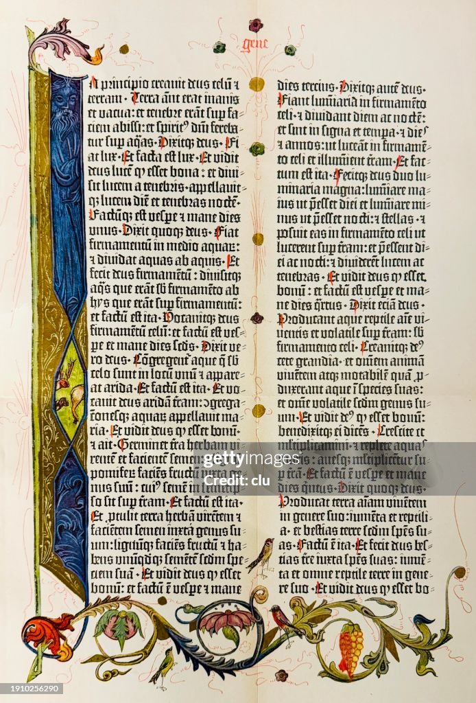 One page of the 36-line Bible after the copy of the Greifswald University Library