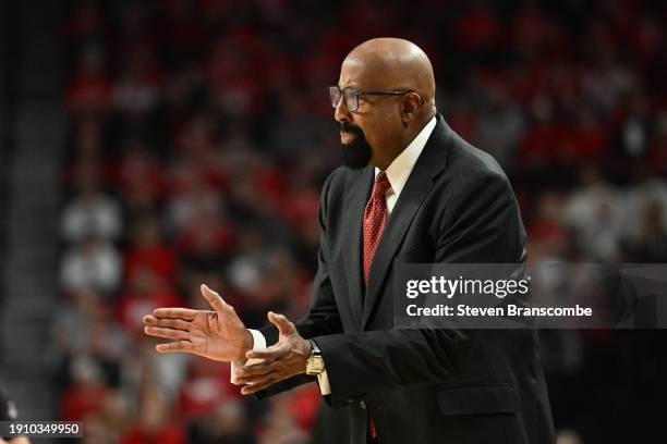 Head coach Mike Woodson of the Indiana Hoosiers watches action against the Nebraska Cornhuskers in the first half at Pinnacle Bank Arena on January...