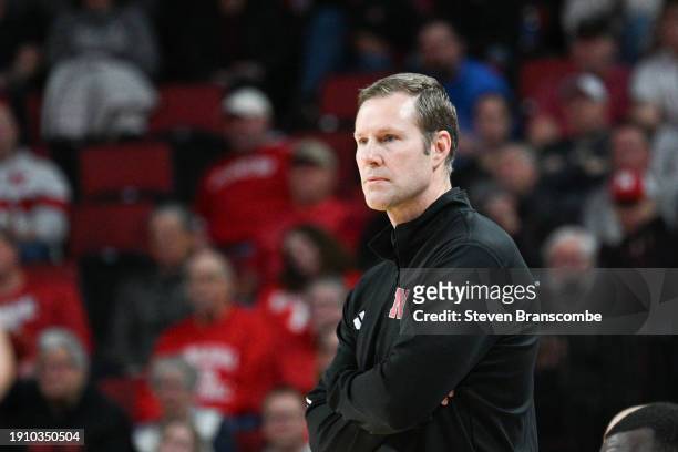 Head coach Fred Hoiberg of the Nebraska Cornhuskers watches action against the Indiana Hoosiers in the second half at Pinnacle Bank Arena on January...