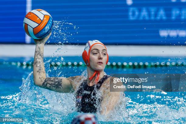 Sabrina van der Sloot of the Netherlands during the 2024 European Women's Water Polo Championships match between Spain and France at Pieter van den...