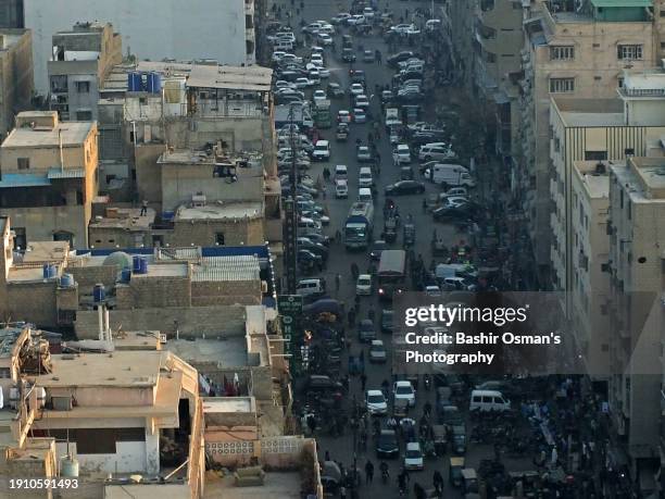 high angle view of saddar, karachi - colonialism stock pictures, royalty-free photos & images