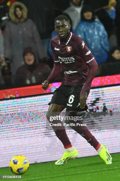 Junior Sambia of US Salernitana 1919 in action during the Serie A match between US Salernitana 1919 vs Juventus FC at Arechi Stadium. Juventus FC...