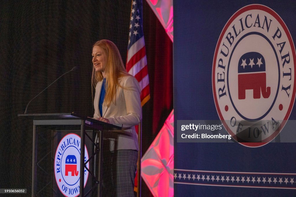 Iowa Gop Amy Sinclair, president of the Iowa Senate, during the 2024 Iowa GOP ...