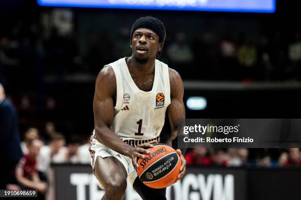 Sylvain Francisco of FC Bayern Munich in action during the Turkish Airlines EuroLeague Regular Season Round 19 match between EA7 Emporio Armani Milan...