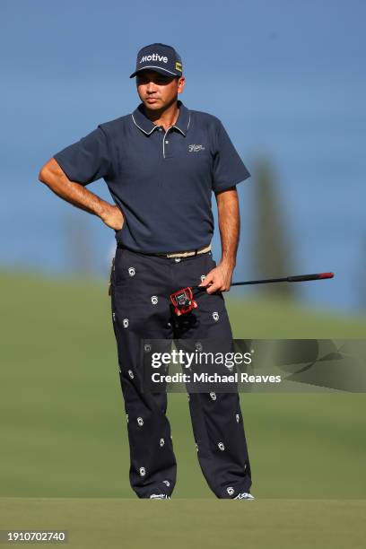 Jason Day of Australia waits to putt on the fourth green during the second round of The Sentry at Plantation Course at Kapalua Golf Club on January...