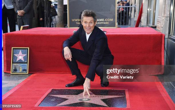 Willem Dafoe at the star ceremony where Willem Dafoe is honored with a star on the Hollywood Walk of Fame on January 8, 2024 in Los Angeles,...