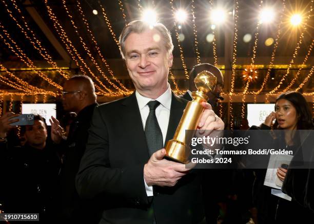 Christopher Nolan at the viewing party for the 81st Golden Globe Awards held at the Beverly Hilton Hotel on January 7, 2024 in Beverly Hills,...