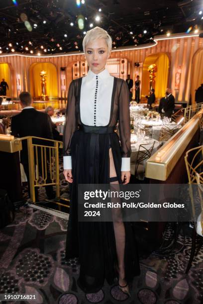 Pom Klementieff at the 81st Golden Globe Awards held at the Beverly Hilton Hotel on January 7, 2024 in Beverly Hills, California.