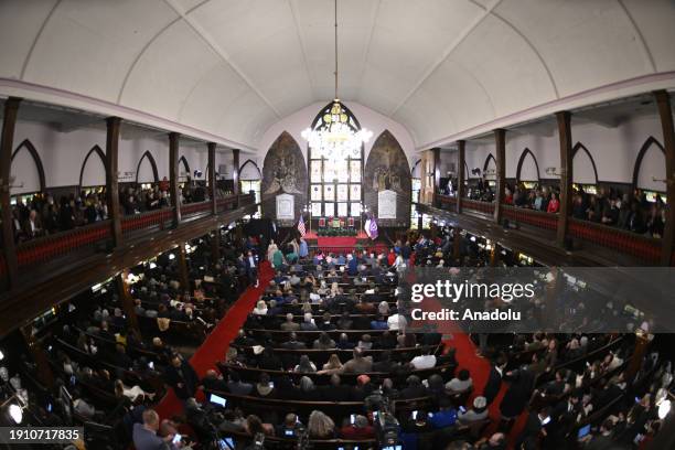 President Joe Biden speaks at the historic Mother Emanuel AME Church, the oldest African Methodist Episcopal church in the South, established in 1816...