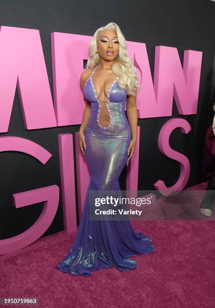 Megan Thee Stallion at the premiere of "Mean Girls" held at AMC Lincoln Square on January 8, 2024 in New York City.