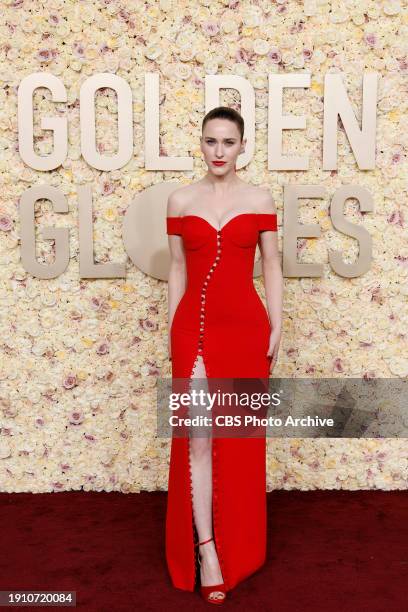 Rachel Brosnahan arrives on the red carpet at the 81st Annual Golden Globe Awards, airing live from the Beverly Hilton in Beverly Hills, California...