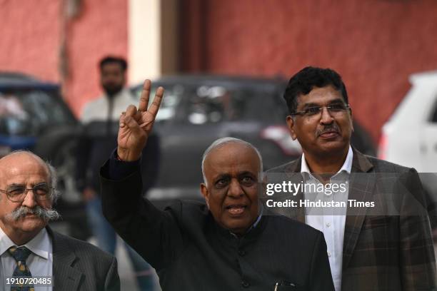 Rajya Sabha Candidate ND Gupta during the nomination submission at Transport Department Civil Lines on January 8, 2024 in New Delhi, India.