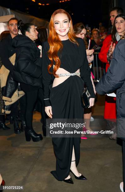 Lindsay Lohan is seen attending the "Mean Girls" movie premiere at the AMC Lincoln Square Theater on January 08, 2024 in New York City.