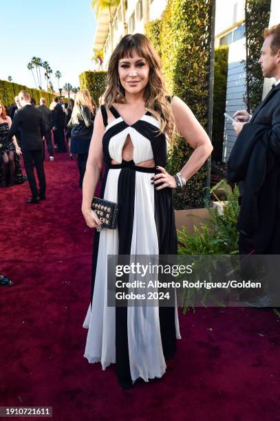 Alyssa Milano at the 81st Golden Globe Awards held at the Beverly Hilton Hotel on January 7, 2024 in Beverly Hills, California.