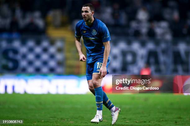 Nico Gonzalez of FC Porto gestures during the Liga Portugal Bwin match between Boavista and FC Porto at Estadio do Bessa on January 05, 2024 in...