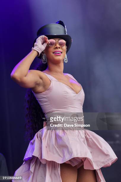Keri Hilson performs at JuicyFest at North Harbour Stadium on January 06, 2024 in Auckland, New Zealand.