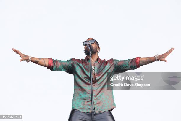 Mario performs at JuicyFest at North Harbour Stadium on January 06, 2024 in Auckland, New Zealand.