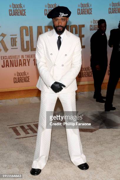 LaKeith Stanfield attends the Los Angeles Premiere of Sony Pictures' "The Book Of Clarence" at Academy Museum of Motion Pictures on January 05, 2024...