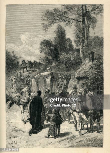 Title page of "Les quatre vents de l'esprit". Livre dramatique : "Les deux trouvailles de Gallus." Illustrator : Emile Bayard. Illustration from...