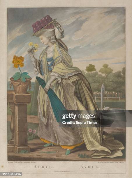 April, from The Twelve Months, c. 1781, Robert Dighton; Printer: Carington Bowles; Retailer: Carington Bowles, British, 1752-1814, 12 7/8 x 9 7/8 in....