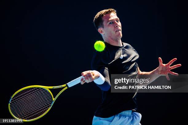 Kimmer Coppejans pictured in action during a men's qualifying singles first round game between Argentina's Tirante Belgian Coppejans, at the...