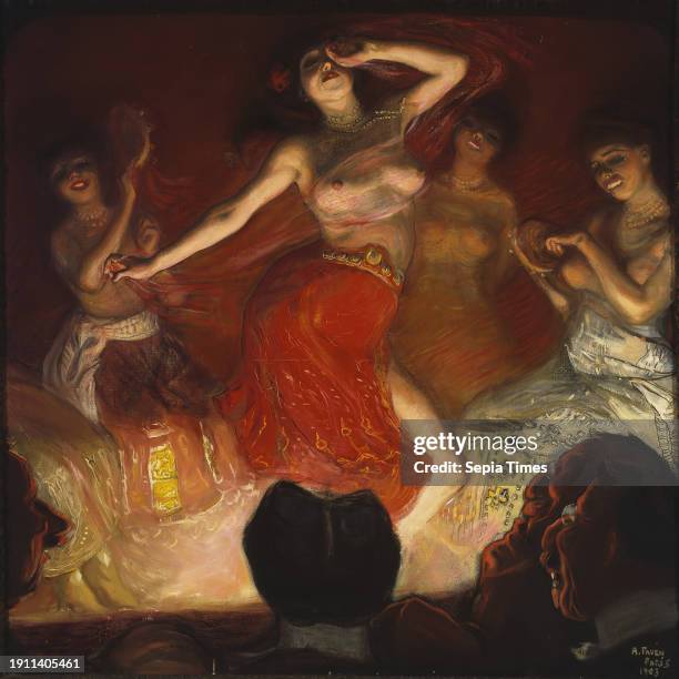 Antti Favén, 20.5.1882, Helsinki, , Stockholm, Sweden, Belly Dancer 73 × 73 cm, oil, oil on canvas 1945,.
