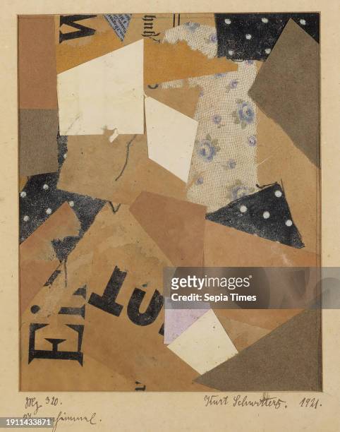 Kurt Schwitters, 20.6.1887, Hannover, Germany, 8.1.1948, Ambleside, Great Britain, Mz 320. Sternenhimmel 21 × 17.5 cm, collage, cardboard.