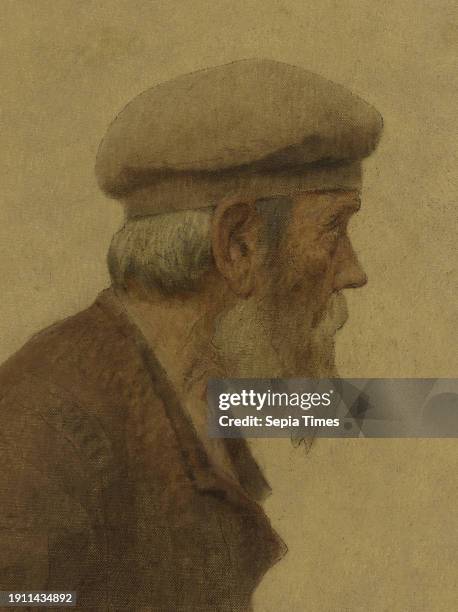 La Bouchée de pain, old man in profile, wearing a beret, hands in pockets, Pelez, Fernand, Painter, About 1904, 1st quarter 20th century, Painting,...