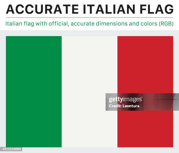 italian flag (official rgb colors, official specifications) - italian flag stock illustrations