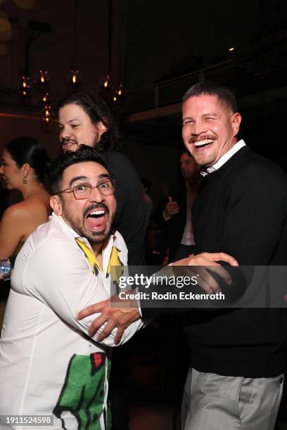 Moises Zamora and J. D. Pardo attend La Cena Los Angeles at NeueHouse Hollywood on January 05, 2024 in Hollywood, California.