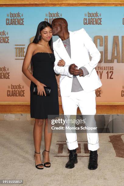 Lou Samuel and Seal attend the Los Angeles premiere of Sony Pictures' "The Book Of Clarence" at Academy Museum of Motion Pictures on January 05, 2024...