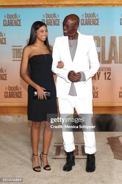 Lou Samuel and Seal attend the Los Angeles premiere of Sony Pictures' "The Book Of Clarence" at Academy Museum of Motion Pictures on January 05, 2024...