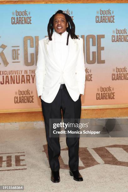 Jay-Z attends the Los Angeles premiere of Sony Pictures' "The Book Of Clarence" at Academy Museum of Motion Pictures on January 05, 2024 in Los...