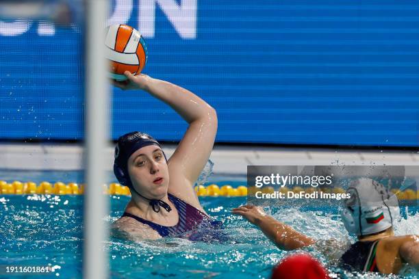 Niamh Moloney of Great Britain during the 2024 European Women's Water Polo Championships match between Bulgaria and Great Britain at Pieter van den...