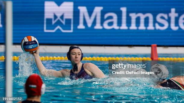 Katie Brown of Great Britain during the 2024 European Women's Water Polo Championships match between Bulgaria and Great Britain at Pieter van den...