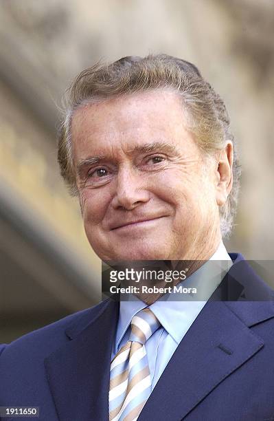 Talk show host Regis Philbin poses for a photograph after receiving a Star on the Hollywood Walk of Fame on April 10, 2003 in Hollywood, California.