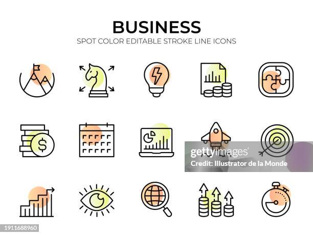 business line icon set - financial analyst stock illustrations
