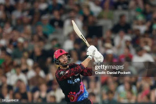 James Vince of the Sixers bats during the BBL match between Melbourne Stars and Sydney Sixers at Melbourne Cricket Ground, on January 06 in...