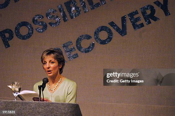 Trisha Meili, known to millions as the Central Park jogger who 14 years ago was beaten, raped and left to die, speaks at the Sexual Assault Education...