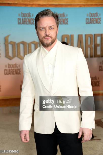 James McAvoy attend the Los Angeles Premiere of Sony Pictures' "The Book of Clarence" at Academy Museum of Motion Pictures on January 05, 2024 in Los...