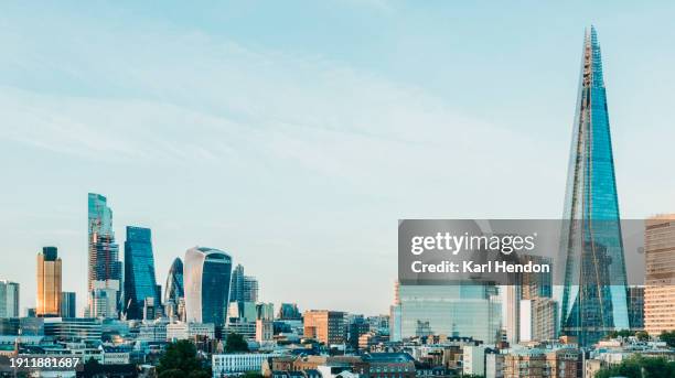 the london skyline - heron tower stock pictures, royalty-free photos & images