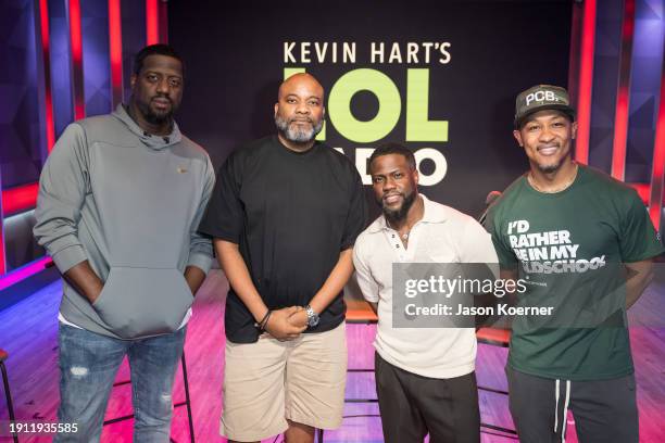 Will “Spank” Horton, Joey Wells, Kevin Hart and Na’im Lynn visit SiriusXM Studios on January 05, 2024 in Miami Beach, Florida.