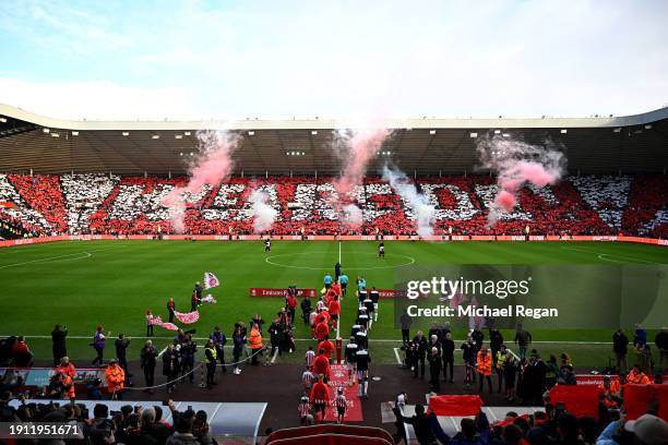 General view inside the stadium prior to the Emirates FA Cup Third Round match between Sunderland and Newcastle United at Stadium of Light on January...