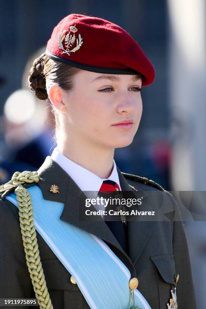 Crown Princess Leonor of Spain attends the Pascua Militar ceremony at the Royal Palace on January 06, 2024 in Madrid, Spain.