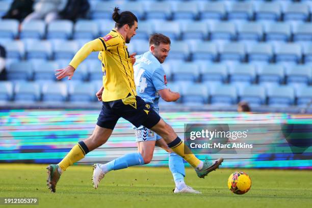 Matthew Godden of Coventry City scores his team's sixth goal during the Emirates FA Cup Third Round match between Coventry City and Oxford United at...